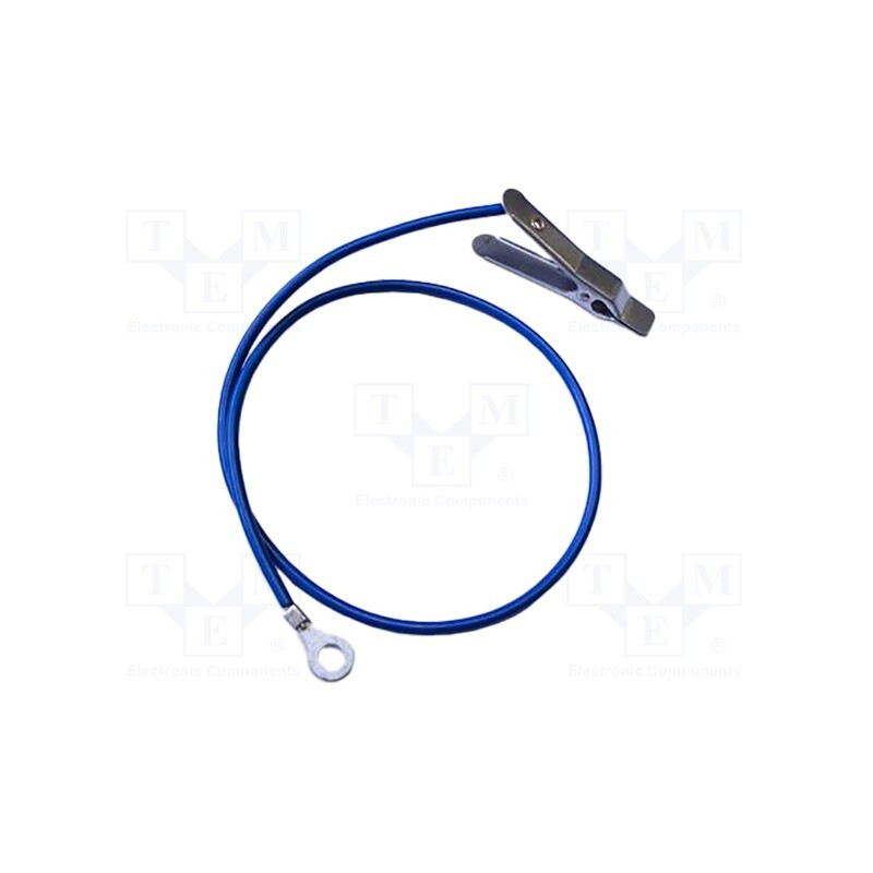 1 pcs x MUELLER ELECTRIC - AI-000473 - Ground/earth cable, ring terminal,aligator clip, Len: 0.46m