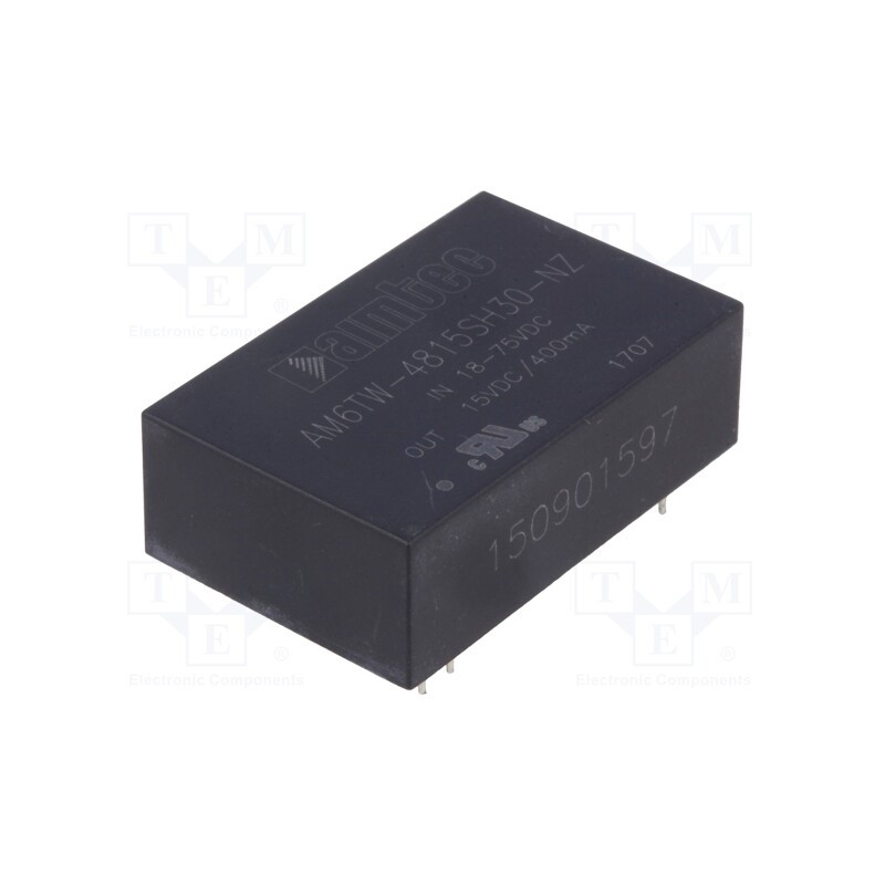 1 pcs x AIMTEC - AM6TW-4815SH30-NZ - Converter: DC/DC, 6W, Uin: 18÷75V, Uout: 15VDC, Iout: 400mA, DIP24