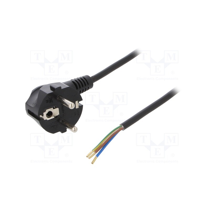 1 pcs x PLASTROL - W-97160 - Cable, 3G0.75mm2, CEE 7/7 (E/F) plug angled,wires,SCHUKO plug