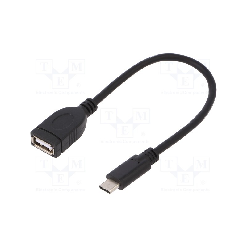 1 pcs x Goobay - 55470 - Cable, USB 2.0, USB A socket,USB C plug, 200mm, black