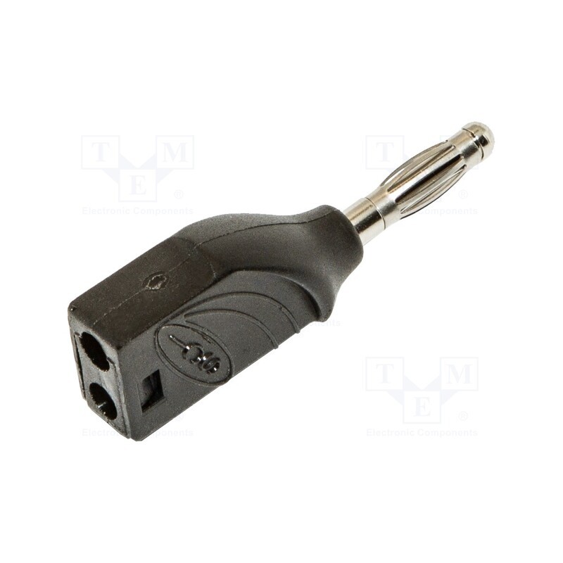 1 pcs x MUELLER ELECTRIC - BU-16-0 - Plug, 4mm banana, 15A, 1kVDC, black, non-insulated, nickel plated