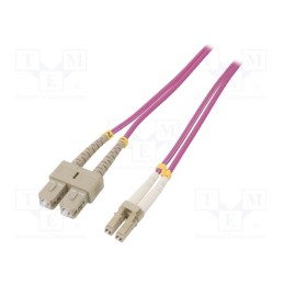 1 pcs x QOLTEC - 54349 - Fiber patch cord, OM4, LC/UPC,SC/UPC, 2m, Optical fiber: 50/125um