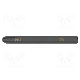 1 pcs x WERA - 5018162001 - Screwdriver bit, Phillips, PH3, Overall len: 70mm, Mounting: 1/4'