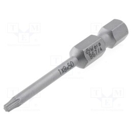 1 pcs x WERA - 5060131001 - Screwdriver bit, Torx®, TX08, Overall len: 50mm