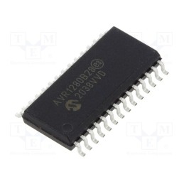 1 pcs x MICROCHIP TECHNOLOGY - AVR128DB28-I/SO - IC: AVR microcontroller, SO28, 1.8÷5.5VDC, Cmp: 3, AVR128, AVR-DA