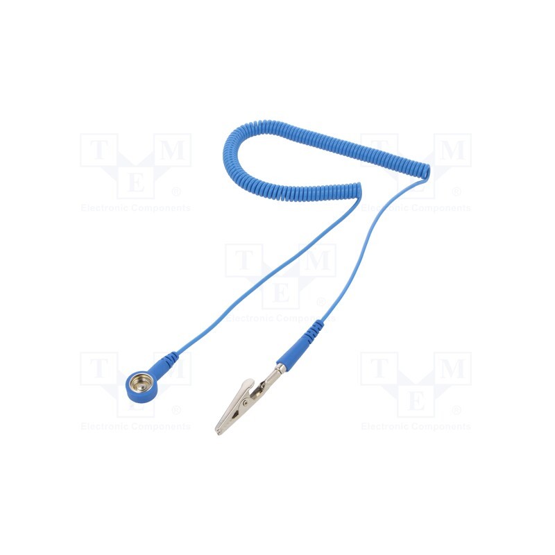 1 pcs x ANTISTAT - 067-0017 - Connection cable, ESD,coiled, 1MΩ, 3.05m