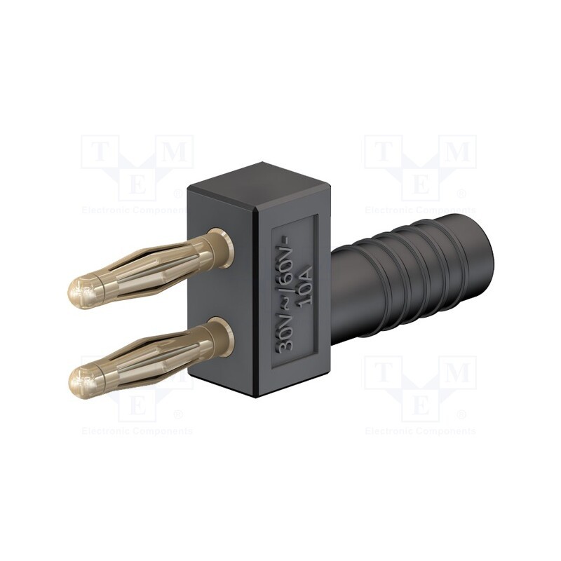 1 pcs x STu00c4UBLI - 63.9847-21 - Stackable safety shunt, 2mm banana, 10A, black, gold-plated, 30mm