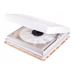 Roof window with vent motorized thule fan