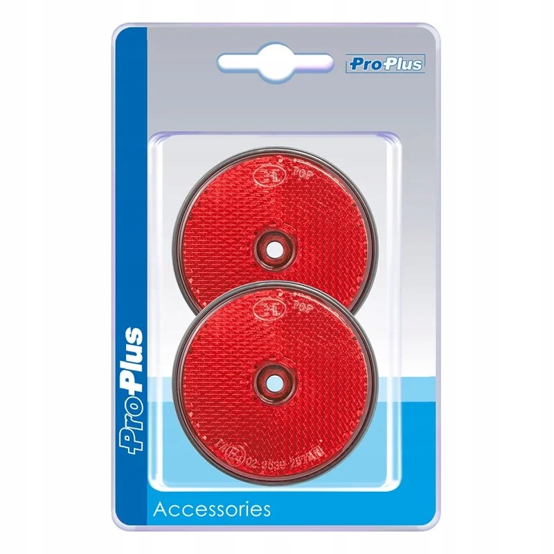 Reflector 59mm round red fi59 with screw 2 pcs
