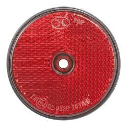 Reflector 59mm round red fi59 with screw 2 pcs