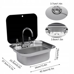 Faucet and sink set for RV camper trailer