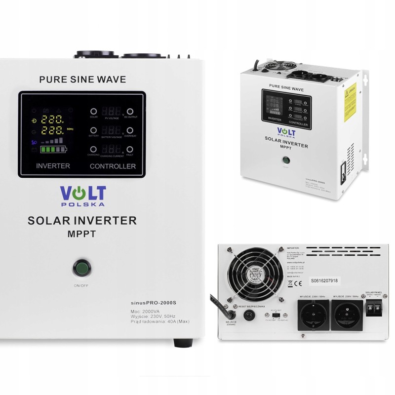 Solar inverter sinus pro 2000 s 24v 1400w 2000w