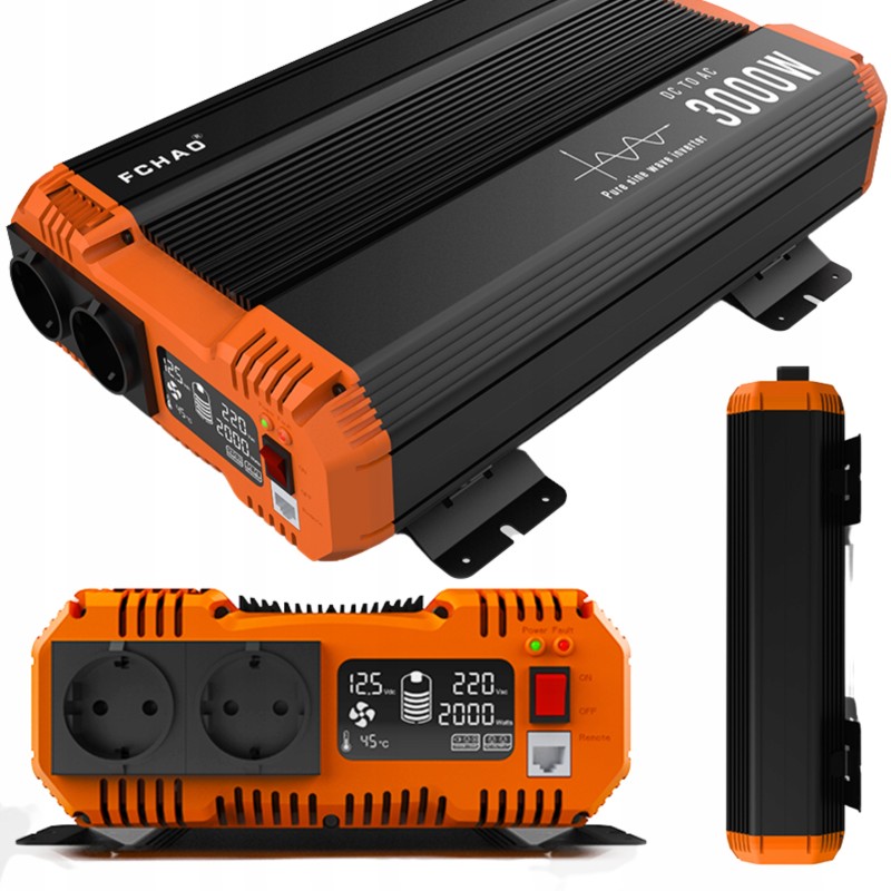Voltage converter 12v 230v 3000w pure sine current inverter