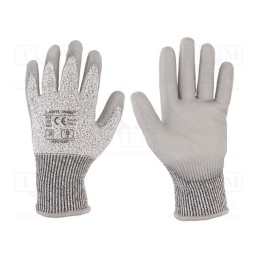 1 set x LAHTI PRO - L200109K - Protective gloves, Size: 9, grey, composite fibre