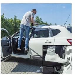 Step with lock, door hinge, ladder, aluminum step