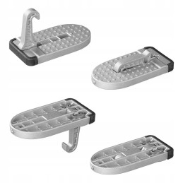 Step with lock, door hinge, ladder, aluminum step