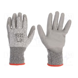 1 set x LAHTI PRO - L200111K - Protective gloves, Size: 11, grey, composite fibre