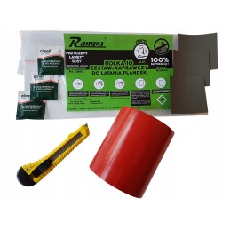 Repair repair kit for tarpaulins, long red