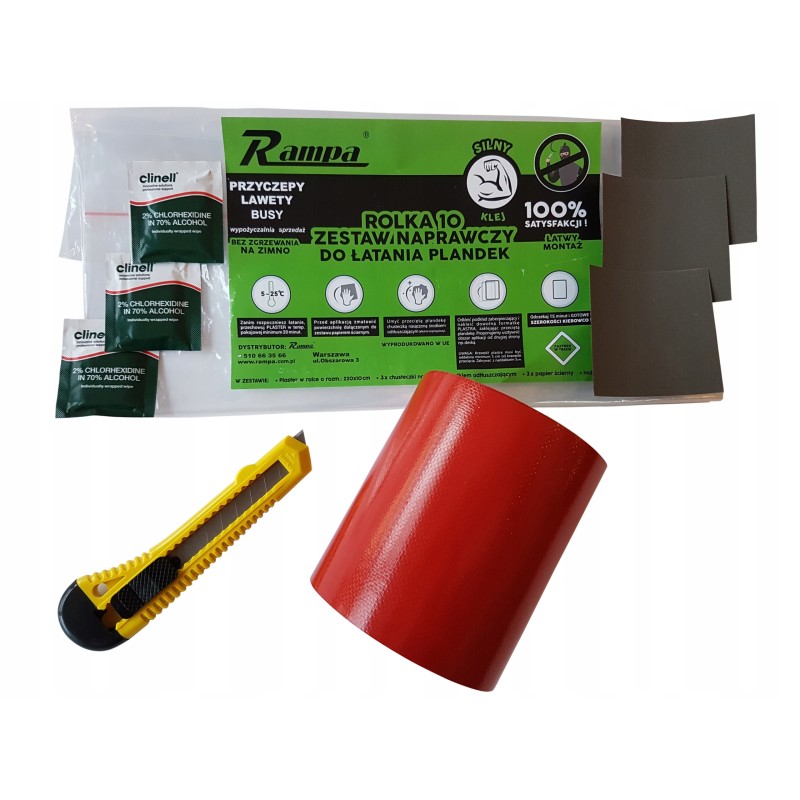 Repair repair kit for tarpaulins, long red