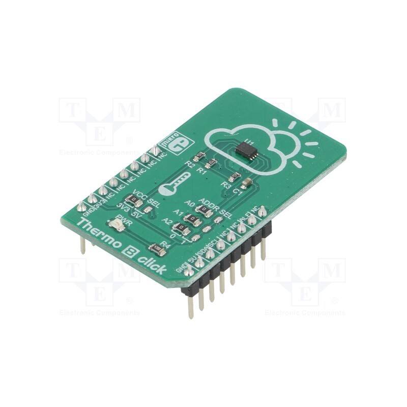 1 pcs x MIKROE - THERMO 8 CLICK - Click board, digital thermomemeter, I2C, MCP9808, 3.3VDC,5VDC