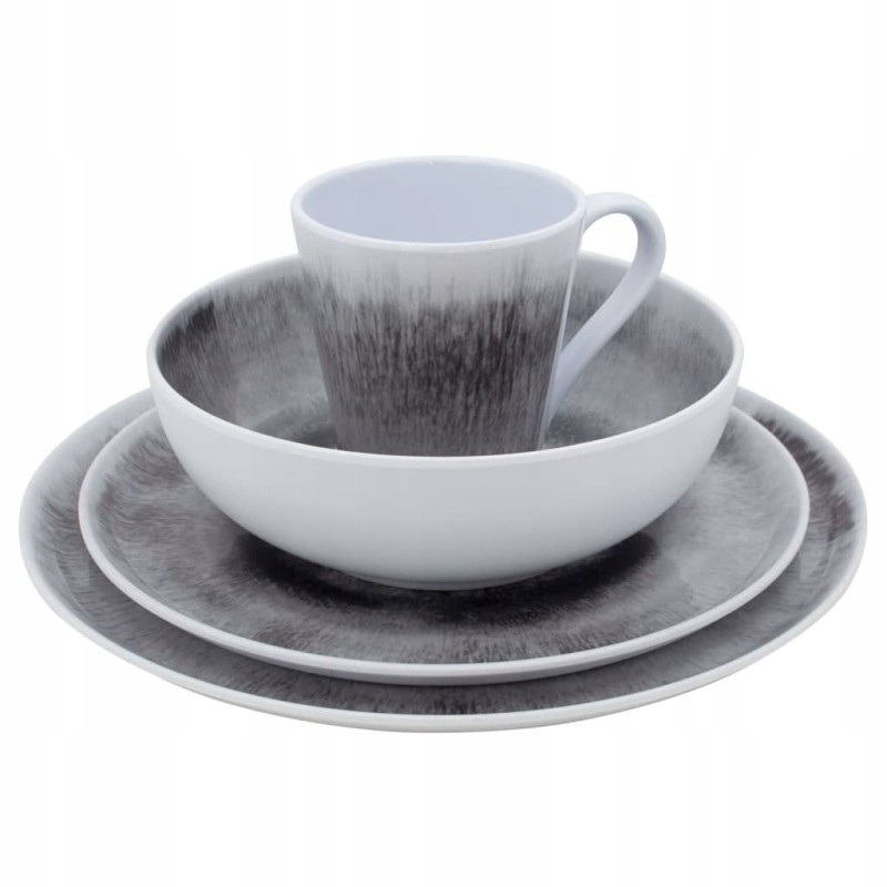 16-piece nebu tableware set, gray lumarko
