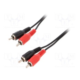 1 pcs x BQ CABLE - BQC-2RP2RP-0250 - Cable, RCA plug x2,both sides, 2.5m, black