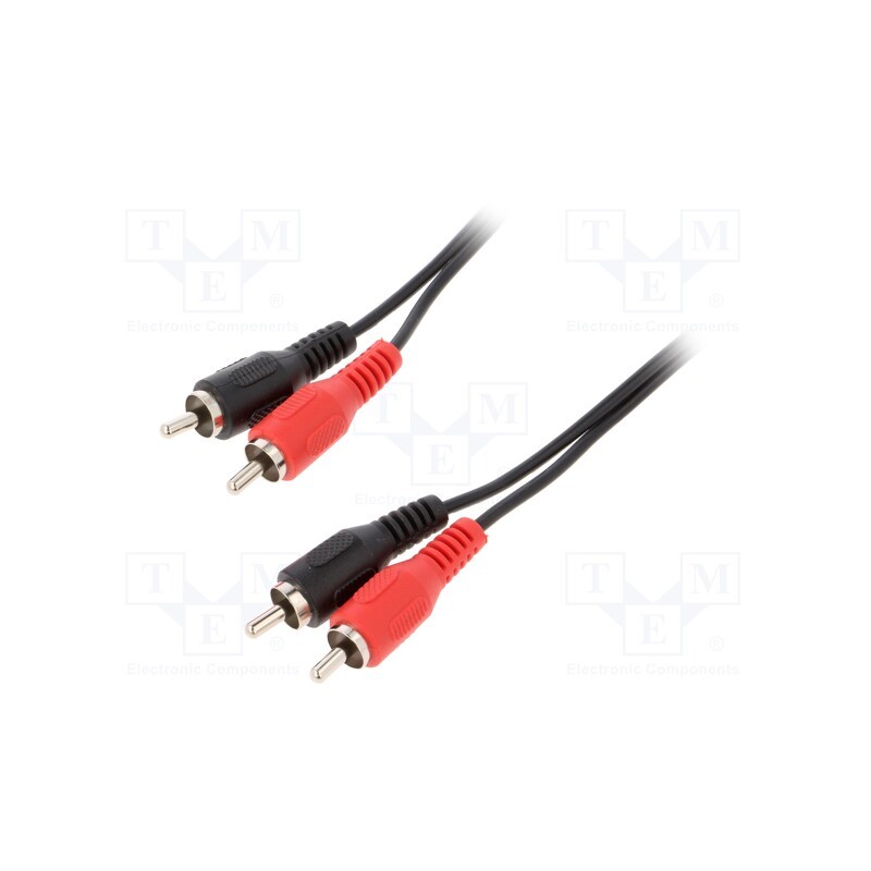 1 pcs x BQ CABLE - BQC-2RP2RP-0250 - Cable, RCA plug x2,both sides, 2.5m, black