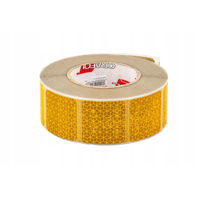 Yellow reflective tape in self-adhesive segments