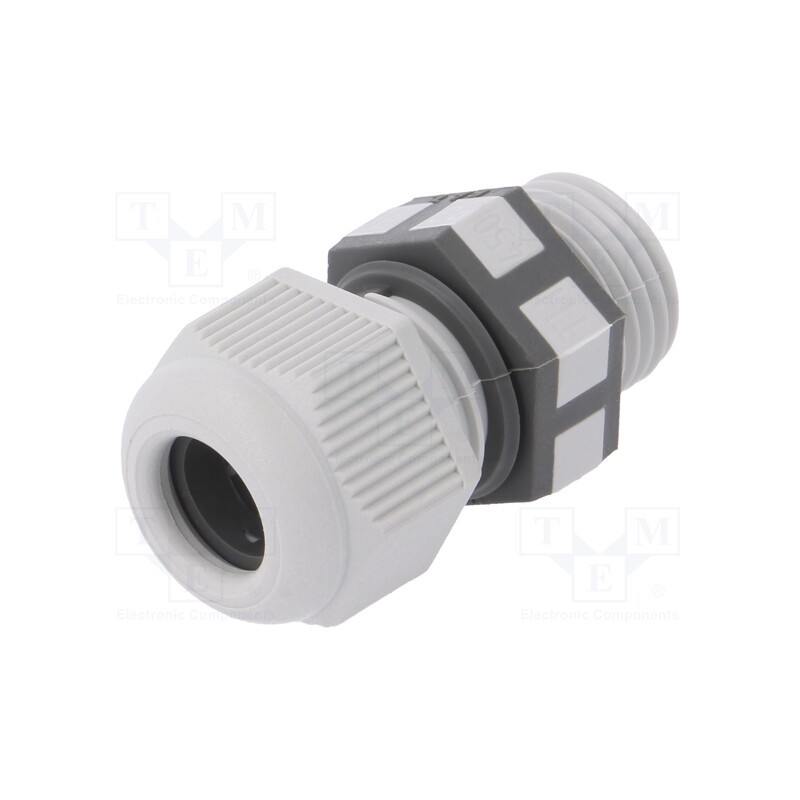 1 pcs x TECHNO - THA.450.B1E - Cable gland, PG9, IP68, polyamide, grey, UL94V-2