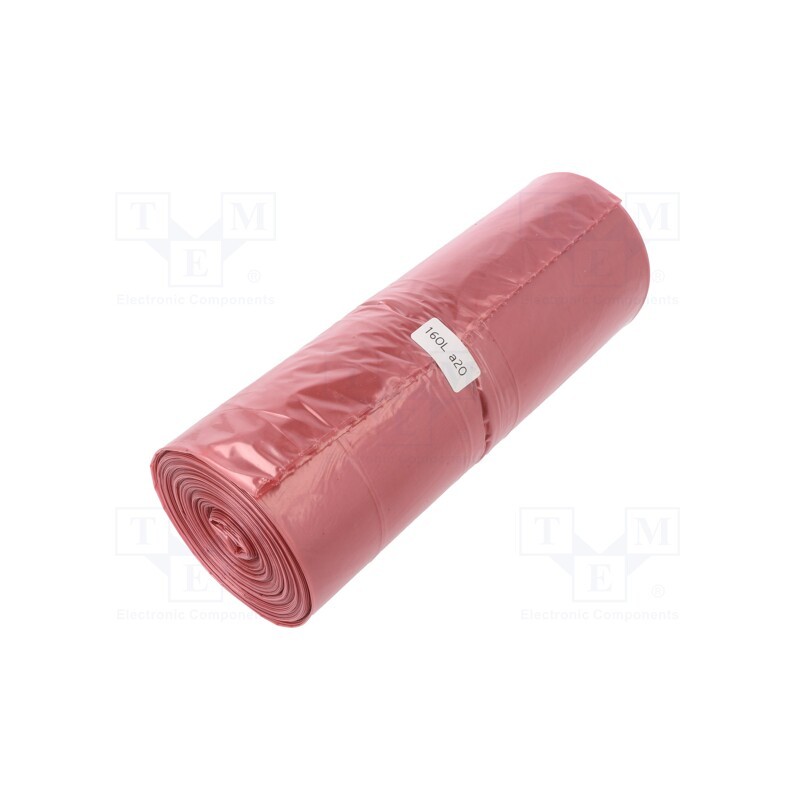 1 rol x PLAST - 03-02-16311 - Trash bags, polyetylene LD, red, 160l, 20pcs.