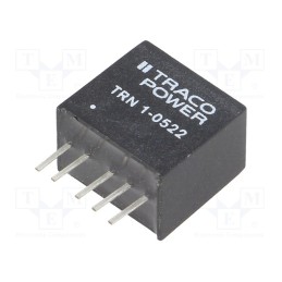 1 pcs x TRACO POWER - TRN 1-0522 - Converter: DC/DC, 1W, Uin: 4.5÷13.2V, Uout: 12VDC, Uout2: -12VDC