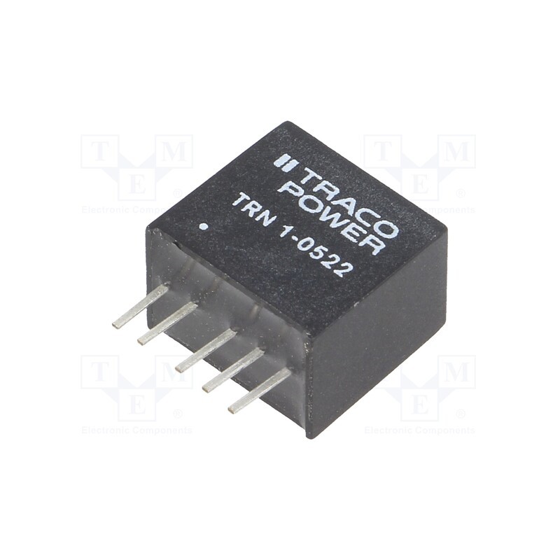 1 pcs x TRACO POWER - TRN 1-0522 - Converter: DC/DC, 1W, Uin: 4.5÷13.2V, Uout: 12VDC, Uout2: -12VDC