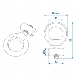 Awning stop lock 6 9mm with RVS eye