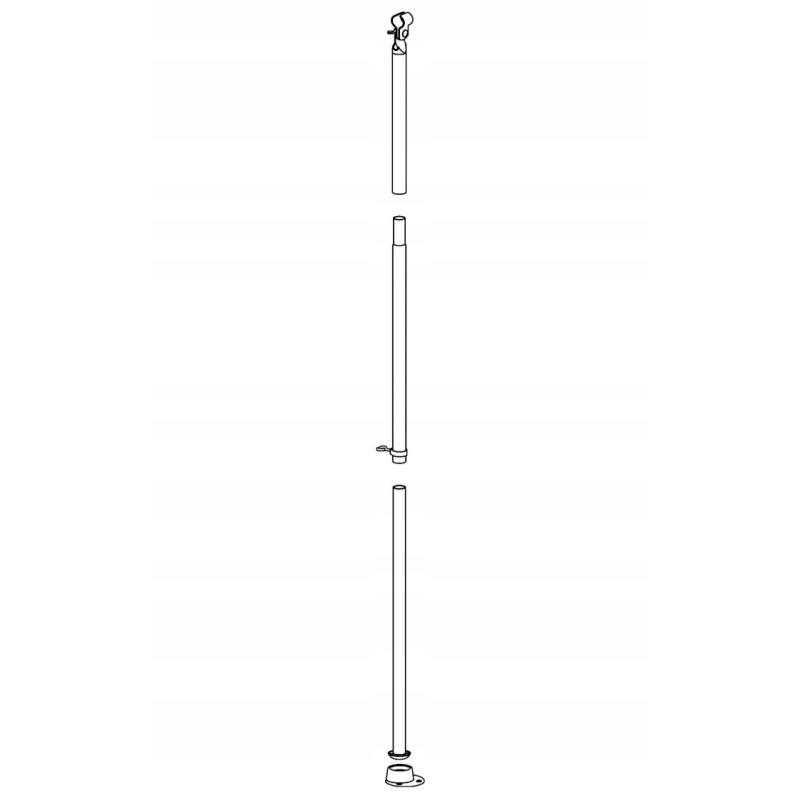 Vestibule frame tube oe 25mm 125 205cm vertical screwed into the shaft