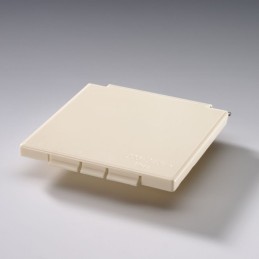 The Cee socket flap covers the 230v socket, cream