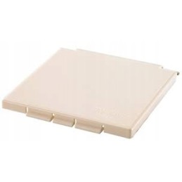 The Cee socket flap covers the 230v socket, cream