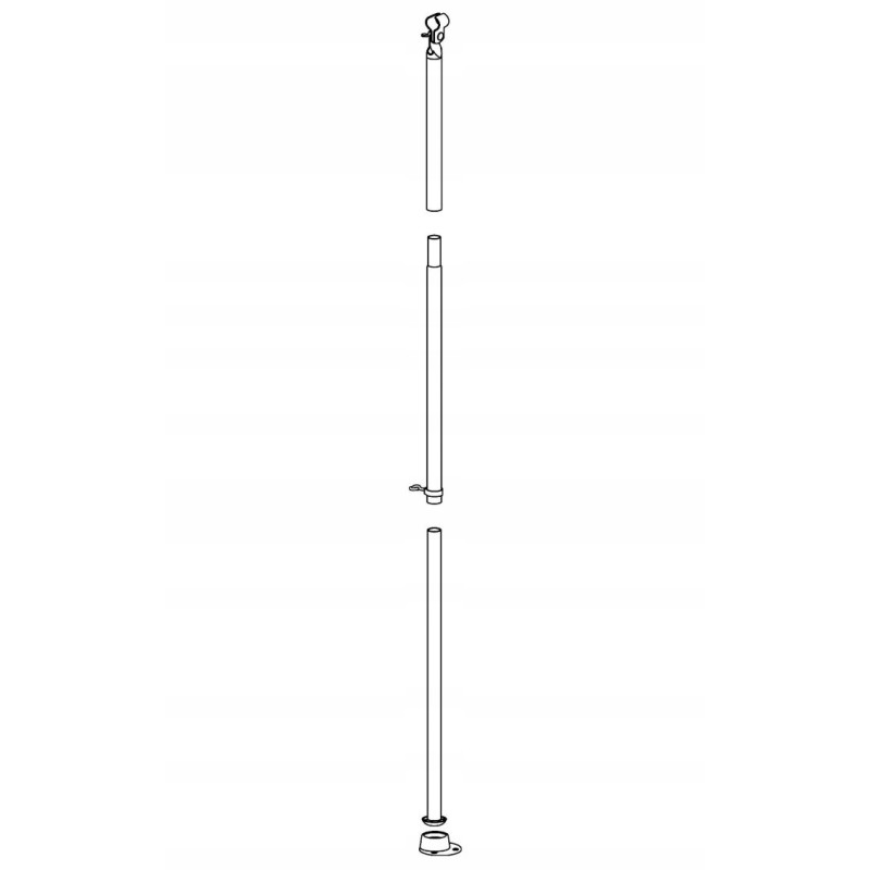Vestibule tube, vertical support leg, diameter 25