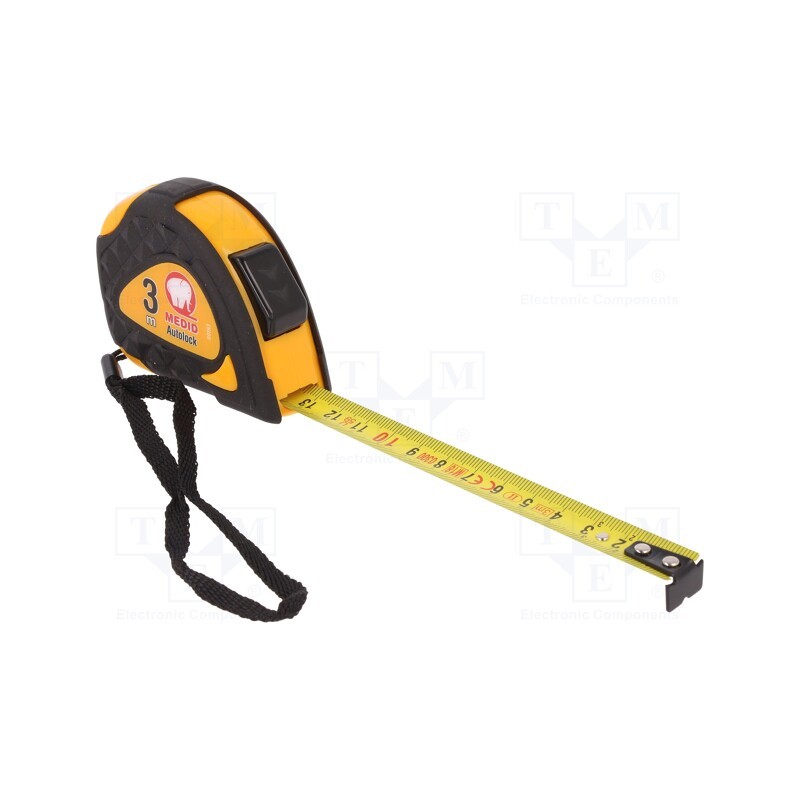 1 pcs x MEDID - 99193 - Measuring tape, L: 3m, Width: 16mm, Enclos.mat: ABS,rubber, measure