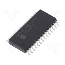 1 pcs x MICROCHIP TECHNOLOGY - PIC24FJ128GL302-I/SO - IC: PIC microcontroller, 128kB, 32MHz, SMD, QFN28, PIC24, 8kBSRAM