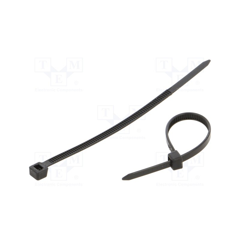 1 pcg x QOLTEC - 52243 - Cable tie, L: 100mm, W: 3.6mm, polyamide, black, 100pcs, UL94V-2