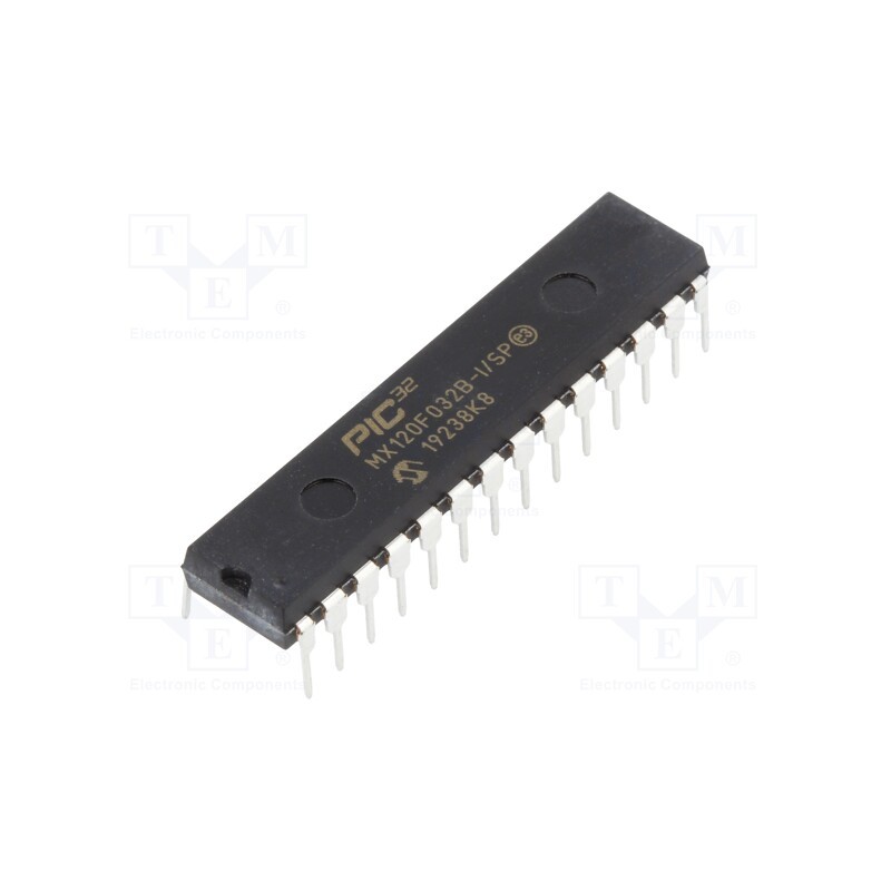 1 pcs x MICROCHIP TECHNOLOGY - PIC32MX120F032B-I/SP - IC: PIC microcontroller, 32kB, 2.3÷3.6VDC, THT, DIP28, PIC32
