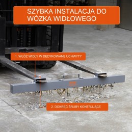 Magnetic broom brush forklift 152 cm beam sweeper