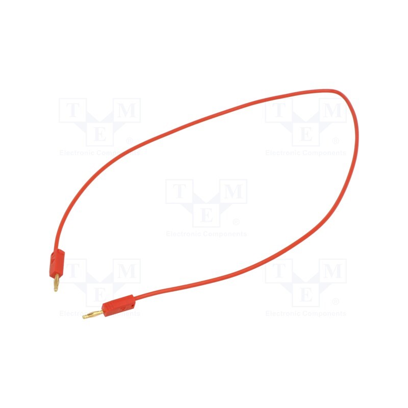 1 pcs x STu00c4UBLI - 28.0039-04522 - Test lead, 60VDC, 30VAC, 10A, banana plug 2mm,both sides, red