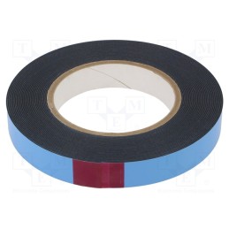 1 rol x - 4234 PIANKOWA 0,8 MM 19MM-10M - Tape: fixing, W: 19mm, L: 10m, Thk: 0.8mm, two-sided adhesive, black