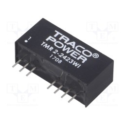 1 pcs x TRACO POWER - TMR 2-2423WI - Converter: DC/DC, 2W, Uin: 9÷36V, Uout: 15VDC, Uout2: -15VDC, SIP9