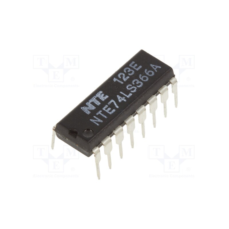 1 pcs x NTE Electronics - NTE74LS366A - IC: digital, buffer,inverting,line driver, Ch: 6, TTL, THT, DIP16