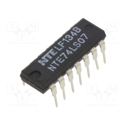 1 pcs x NTE Electronics - NTE74LS07 - IC: digital, buffer,non-inverting,line driver, Ch: 6, TTL, THT