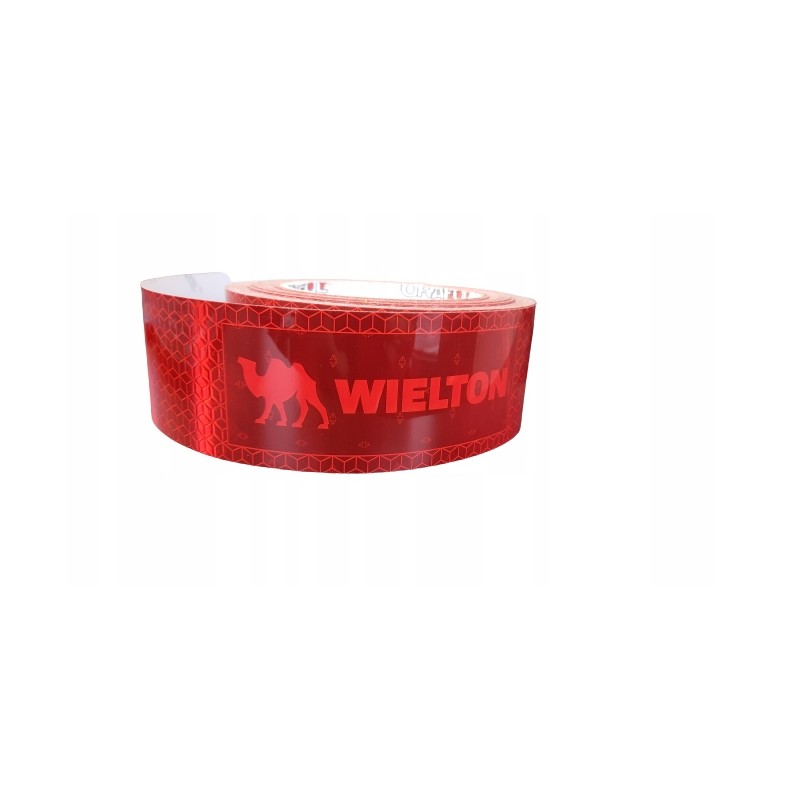 Red contour warning reflective tape with the Wielton Orafol logo