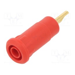 1 pcs x STu00c4UBLI - 65.3331-22 - Socket, 2mm banana, Overall len: 28mm, red, soldered, insulated