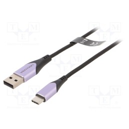 1 pcs x VENTION - CODVG - Cable, USB 2.0, USB A plug,USB C plug, nickel plated, 1.5m, black